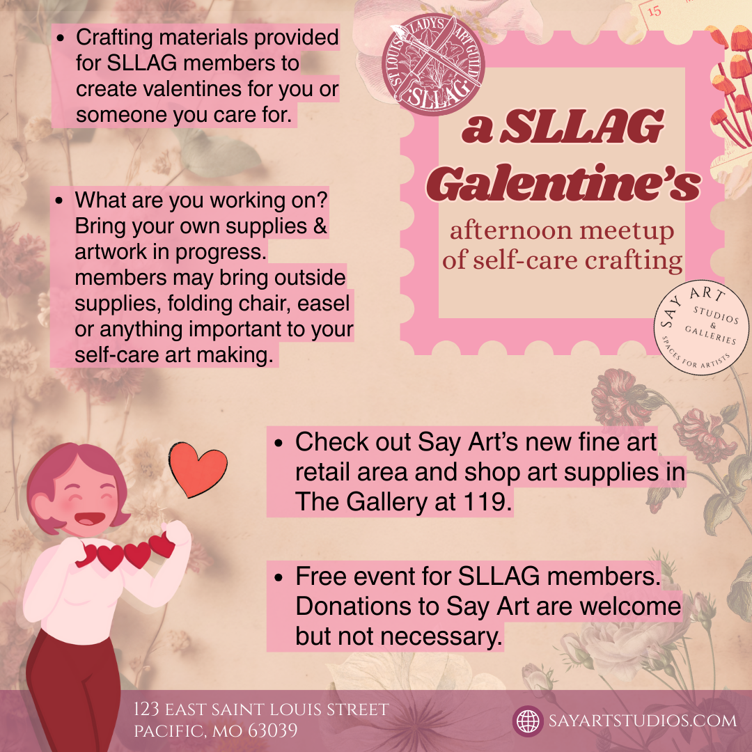 A SLLAG Galentine's afternoon meeting of selfcare crafting, more info.